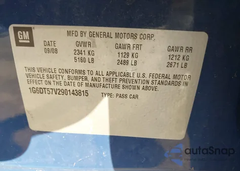 2009 Cadillac Cts Standard из США, поврежденный, VIN 1G6DT57V290143815